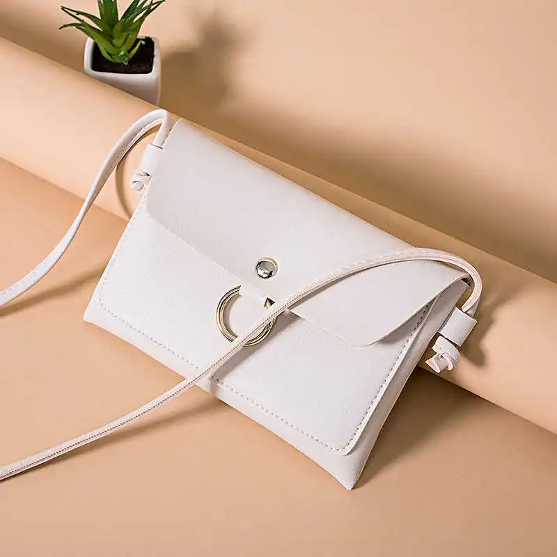 Новые модные сумки для женщин, сумки через плечо, сумка для телефона, маленькая вместительная сумка из искусственной кожи, повседневные милые белые розовые сумки SY18 - Цвет: white