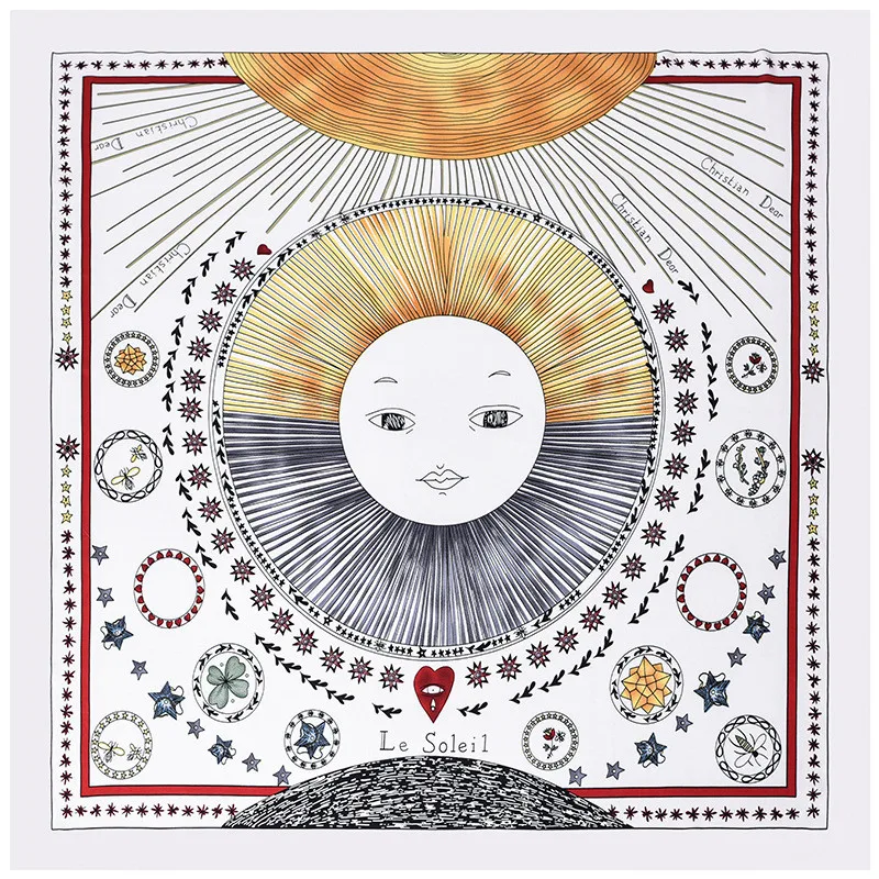 POBING 100% Silk Scarf Woman New Design Print Square Scarves Luxury Brand Bandanas Hair Chiffon Foulards Lady Headband 70cm*70cm