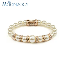 Moonrocy,, розовое золото, австрийский кристалл, имитация жемчуга, браслет, кубический цирконий, модные украшения для женщин, подарок
