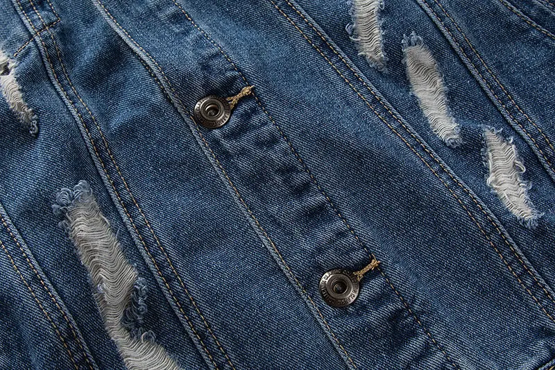 Ribbon Ripped Denim Jacket 6