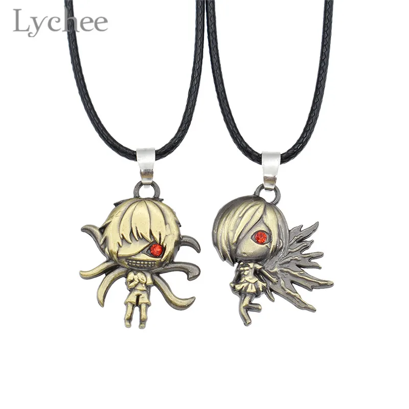 Lychee, Трендовое ожерелье из сплава в стиле аниме «Токийский Гуль», цепочка с красным кристаллом для глаз, медный цвет, ожерелье для влюбленных, ювелирное изделие