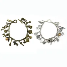 По фильму волшебный школьный браслет с подвесками Золотой снитч Серебряный тон Многослойные наручные украшения Волдеморт Deathly Horcrux ювелирные изделия