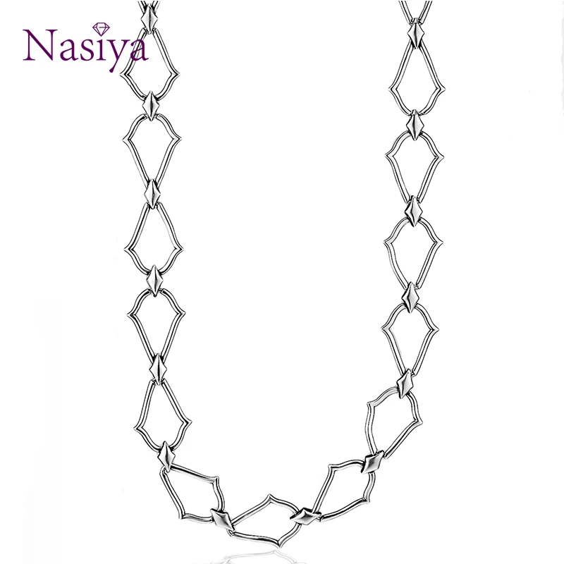 

Sterling Silver 925 Pendant Necklace For Women Fine Jewelry Hollow Link Chain Wedding Engagement Party Valentine