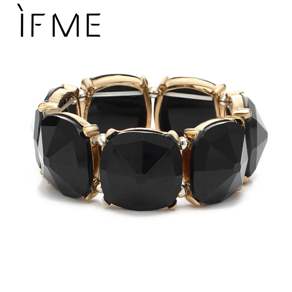 Если я Мода Сплав Акриловые браслеты и браслеты для женщин Модный черный белый цвет большой преувеличенный очаровывательный браслет ювелирные изделия подарок