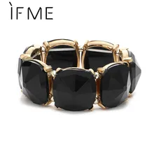 Если я Мода Сплав Акриловые браслеты и браслеты для женщин Модный черный белый цвет большой преувеличенный очаровывательный браслет ювелирные изделия подарок