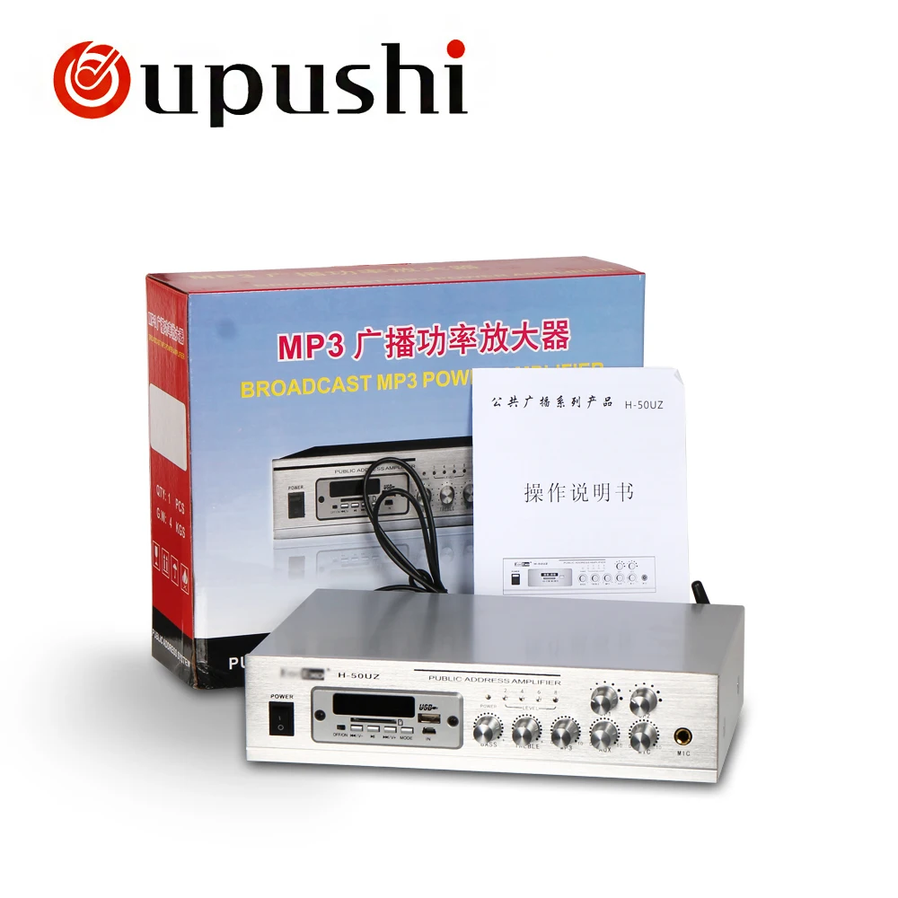OUPUSHI H-50UZ 50 Вт мини bluetooth усилитель мощности с USB SD карты Mp3 FM светодиодный дисплей
