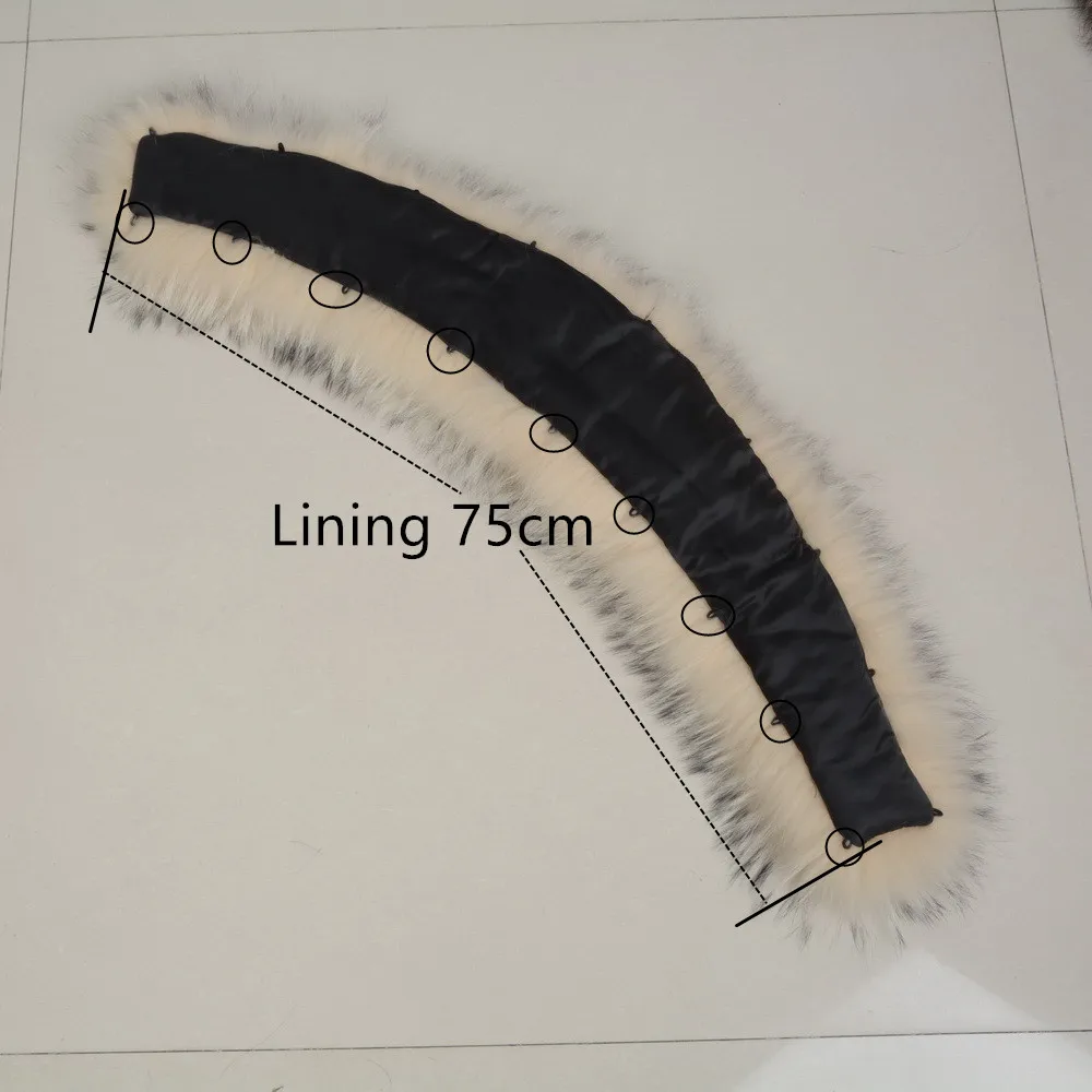 Jancoco Max* Подкладка 75 см большая парка с воротником из натурального меха енота, капюшон для женщин и мужчин, модный натуральный шарф с крючками S1692