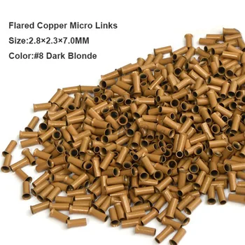 

Copper Micro Beads 2.8*2.3*7.0MM 1000Pcs/Bottle #8 Dark Blonde Metal Dreadlock Bead Hair Extension Tubes