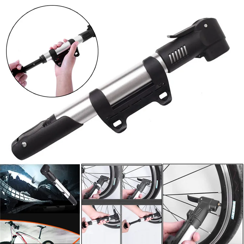 Mini Portable Mini Bicycle Pump High Pressure Cycling Hand Air Pump Ball Tire Inflator Aluminum MTB Mountain Bike Pump #2A24 (10)