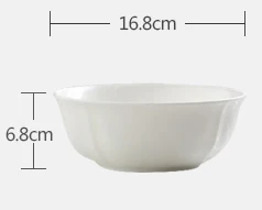 6,5 дюймов, простые белые костяные фарфоровые салатники, белая фарфоровая миска для риса и лапши и фруктов, термоконтейнер для еды на ужин