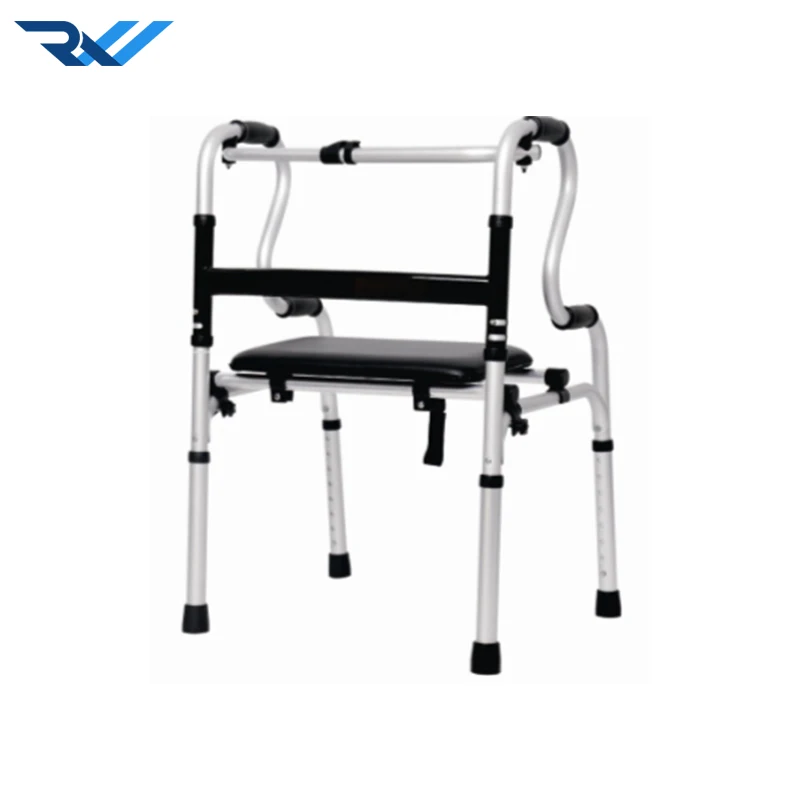 Adjustable aluminum alloy walkers for elderly high quality walking aids with PU seat board