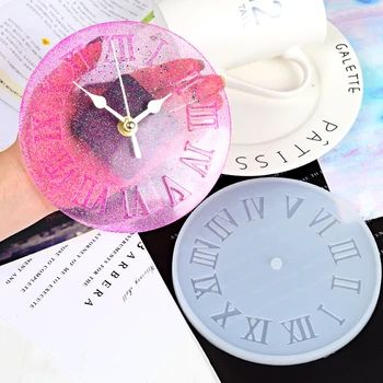 

Silicone Resin Mold For Jewelry Making Clockface White Roman Numerals 15.3cm(6") Dia., 1 Piece