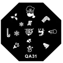 Серия QA новых Octangle ногтей штамп изображения пластины можно использовать повторно шаблон ногтей Олень Снежинка QA31