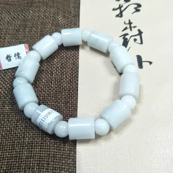 

Zheru Jewelry Pure Natural Burmese Jade Jade Carved Light Green Turn Good Fortune Bracelet Men and Women Bracelet A Class A Nati