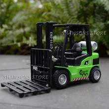 1:24 escala diecast metal caminhão modelo de brinquedo com som & luz puxar para trás empilhadeira réplica