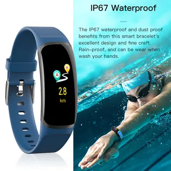 

0.96inch Smart Watch Blood Pressure Step Counter Sleep Waterproof Multifunction Fitness Pedometer Monitoring Smart Bracelet