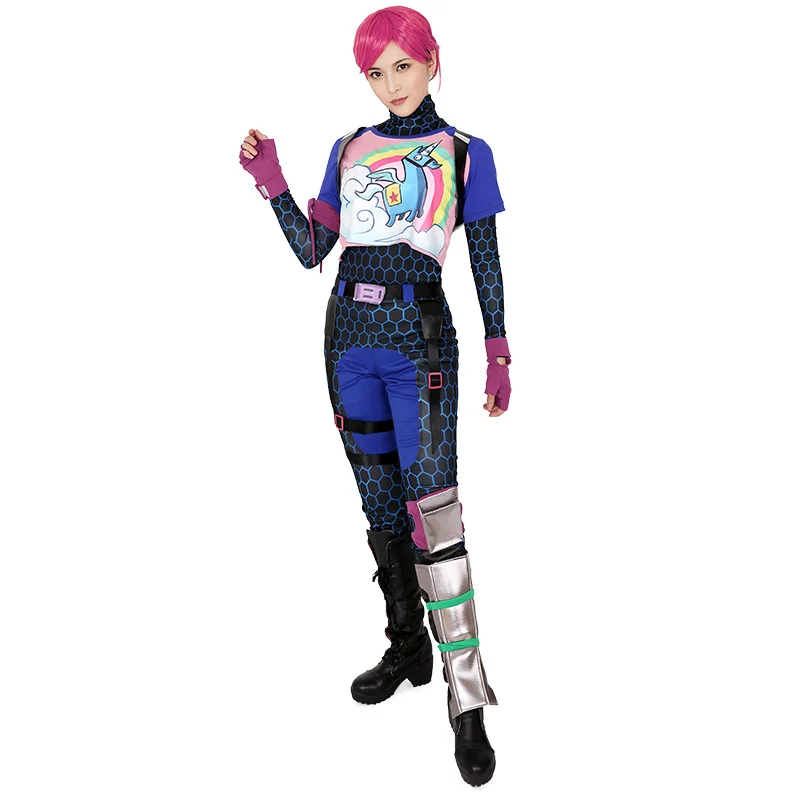 Brite Bomber, радужная лошадь, Zentai, косплей, костюм на Хэллоуин, для женщин, для взрослых, рубашка, брюки