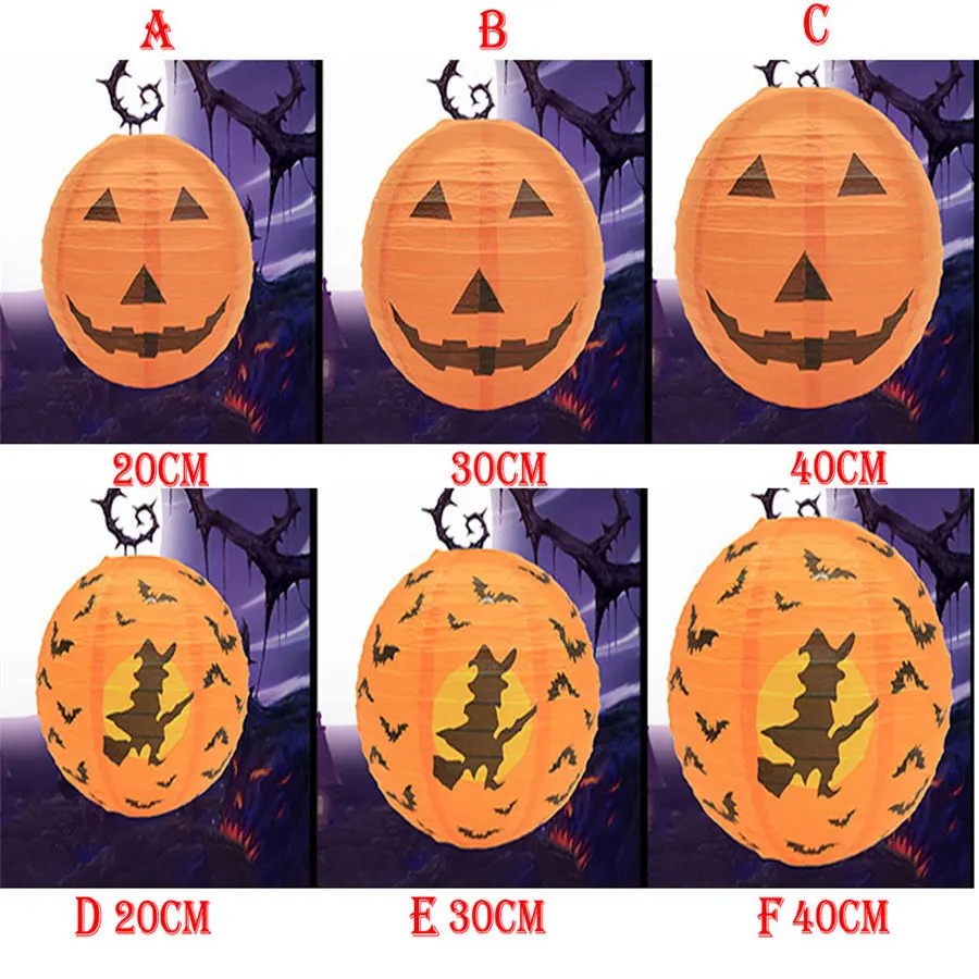 Бумажный Хеллоуин тыква подвесной фонарь DIY праздничный Декор страшно 20 Вт, 30 Вт, 40 см дропшиппинг сентября#1