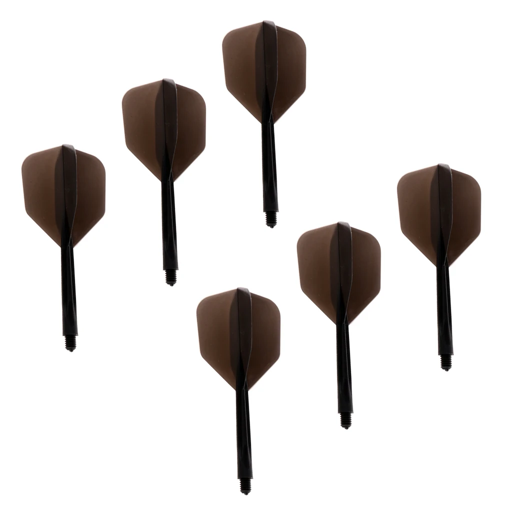 Set of 6 2BA Thread Dart Shafts with Transparent Dart Flights MultiColor Dart Shafts and Dart Flights Flights Dart Accessories 