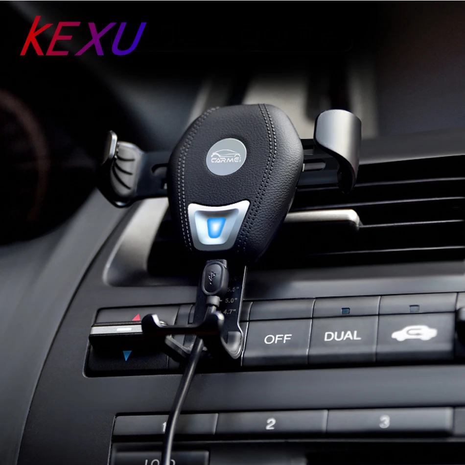 

KEXU Car Mount Qi Fast Wireless Charger For iPhone X 8 Plus Quick Charge Wireless Charging Car Holder Stand For Samsung S9 S8 S7