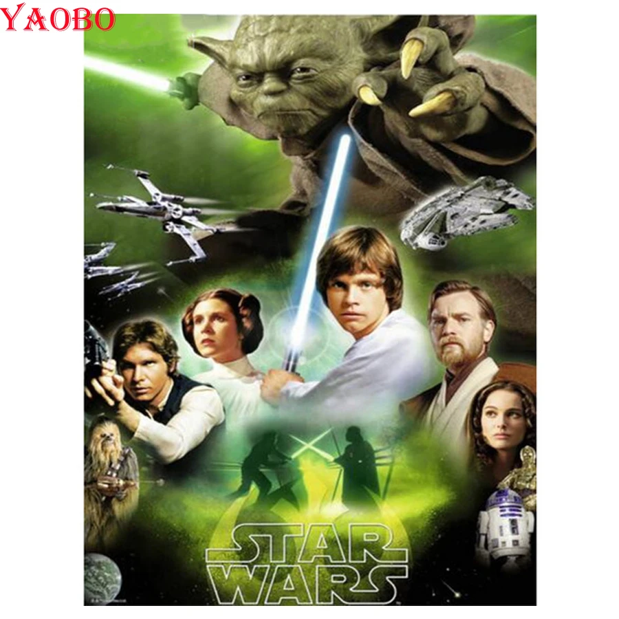 

5D DIY diamond Painting Star Wars full square round drill Embroidery Diamond Mosaic Movie poster Cross Stitch Kits Home Decor
