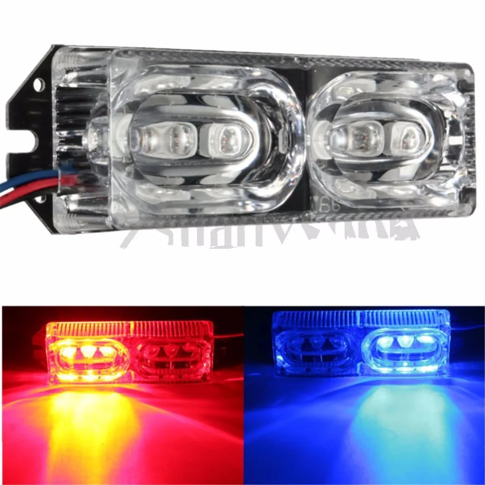 

High Power 6 LED DRL Motorcycle Strobe Brake Day Light 12V Car flash strobe police warning light