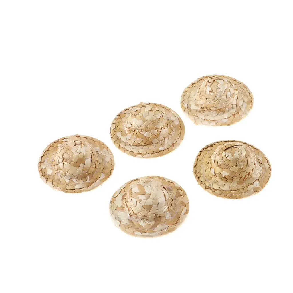 Miniature Hat Handicraft Toy - Mini Straw Hat Hand Knitting Strawhat Crafts