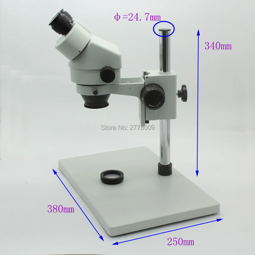 

Big Base Binocular Industrial Stereo Microscope 3.5X-90X Continuous Zoom Magnification Adjustable LED lights Dust-proof Mirror