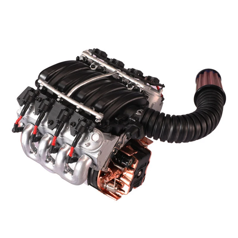 V8 6.2L Simulation Engine Cover Radiator Motor Fan For 1/10 Scale Trx4 Jeep Land Rover D90/110/130 Rc Car Parts | Автомобили и