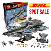 3057Pcs LEPIN 07043 Super Heroes The SHIELD Helicarrier Model Building Kits Minifigure Blocks Bricks Toys brinquedos legeod