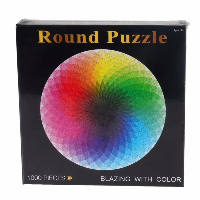 

1000 Pcs/Set Hot Selling Adult Round Puzzle DIY Toy Kids Educational Toy Thousands Colors Of Rainbow Paper Jigsaw Puzzle T217