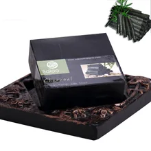 Bamboo уголь мыло ручной работы Отбеливающее увлажняющее мытье лица Эфирное масло мыло очищающее Черное Матовое 100 г