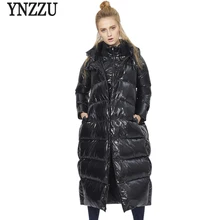 Бренд женские зимние пуховики Шикарные Длинные толстые теплые пальто с капюшоном свободные высококачественные женские зимняя верхняя одежда плюс размер 5XL