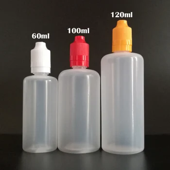 

30ml 60ml 120ml PE Soft Refillable Bottles for E Vape Juicet Pen Shape Dropper Bottle With CRC Tamper Evident Caps