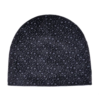 TQMSMY зимние женские мягкие бархатные шапки с принтом для женщин, двухслойные теплые шапочки Skullies, шапочки для девушек, толстые шапочки для женщин - Цвет: Черный
