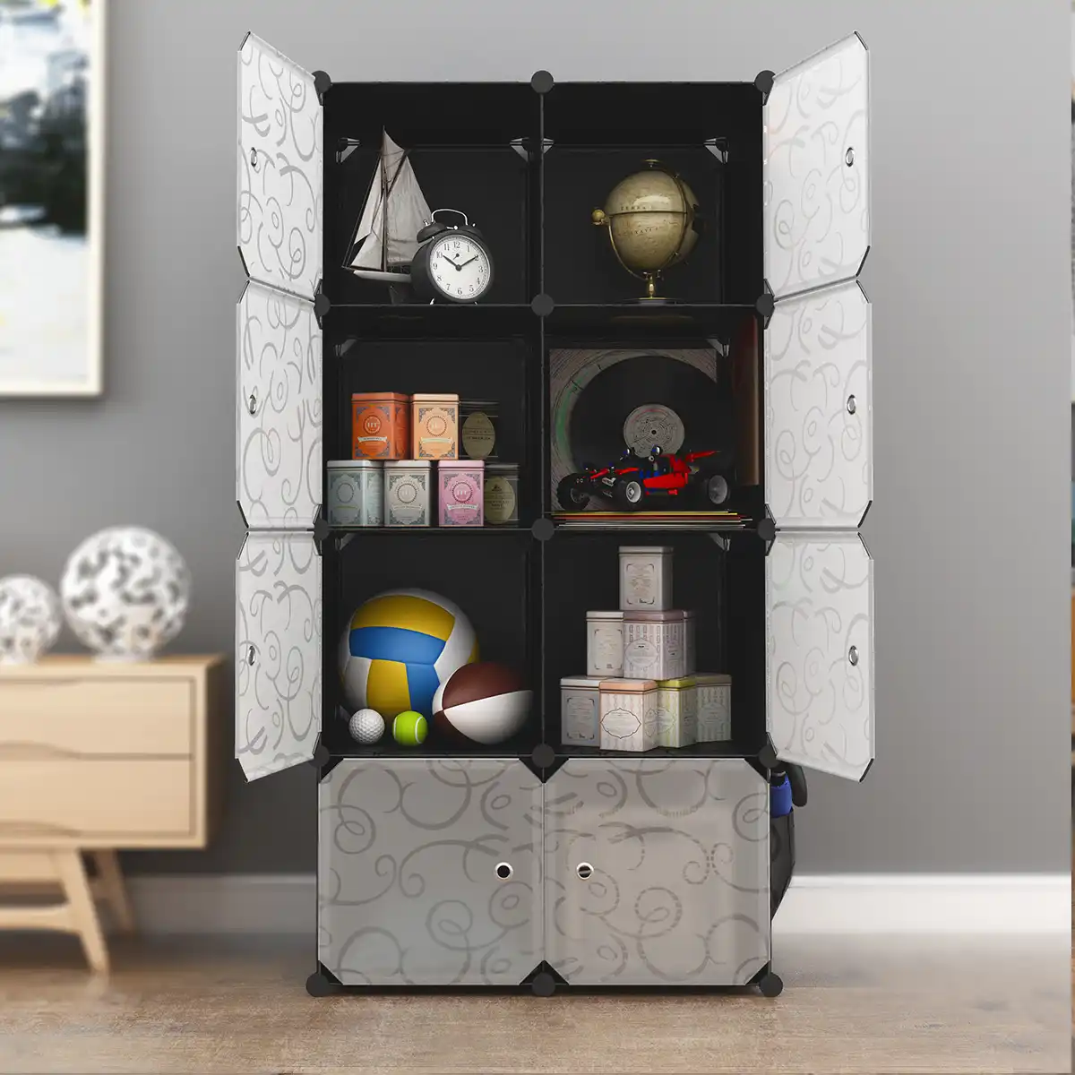 Langria 8 Cube Large Modular Closet Interlocking Modular Storage