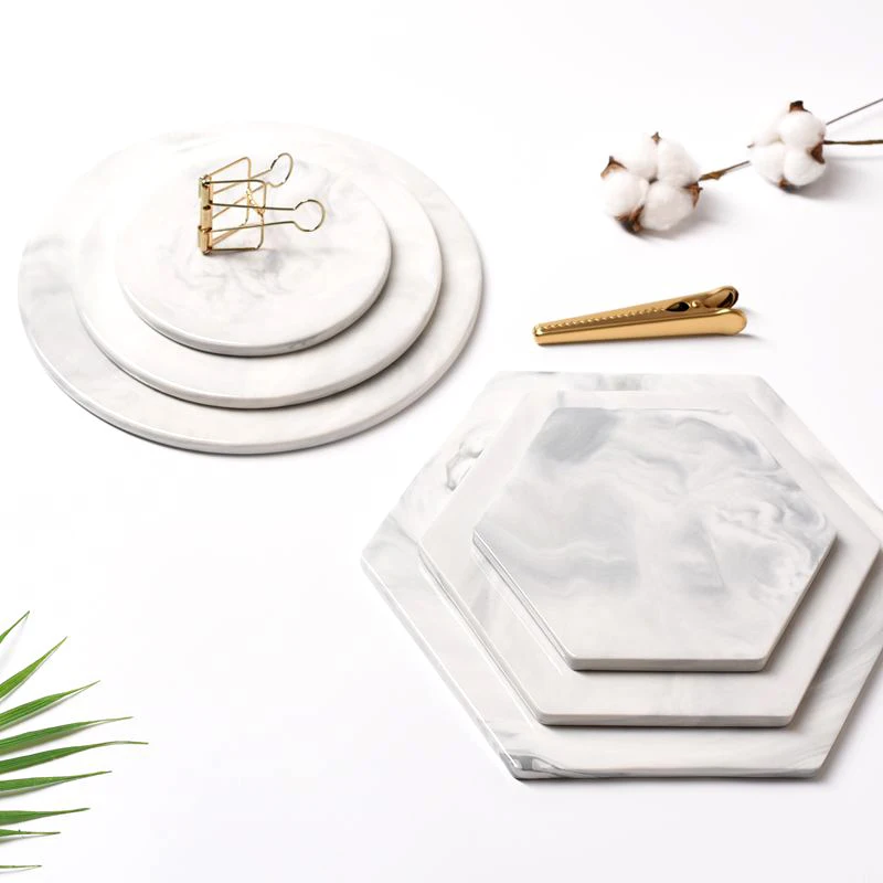 Marble Cheese Cutting Boards Decorative Ceramic Pastry Plate Serving Tray Chopper Chopping Coaster Mad Pad Gray Large Round ceramic dessert plates