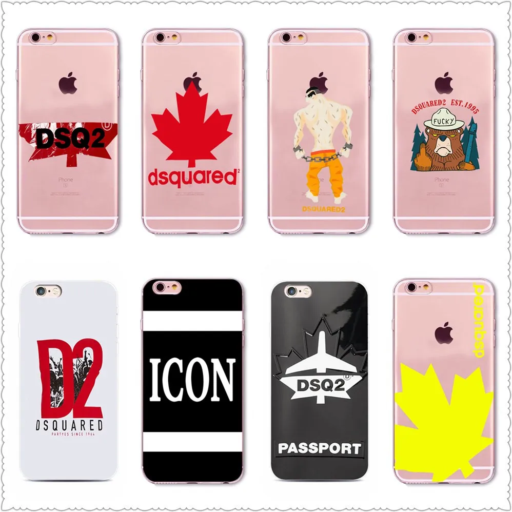 New Arrival Milan Maple Dsquared Italian fashion brand Case For iphoneX 7 8 Transparent soft shell case For Samsung s8 s9 Case