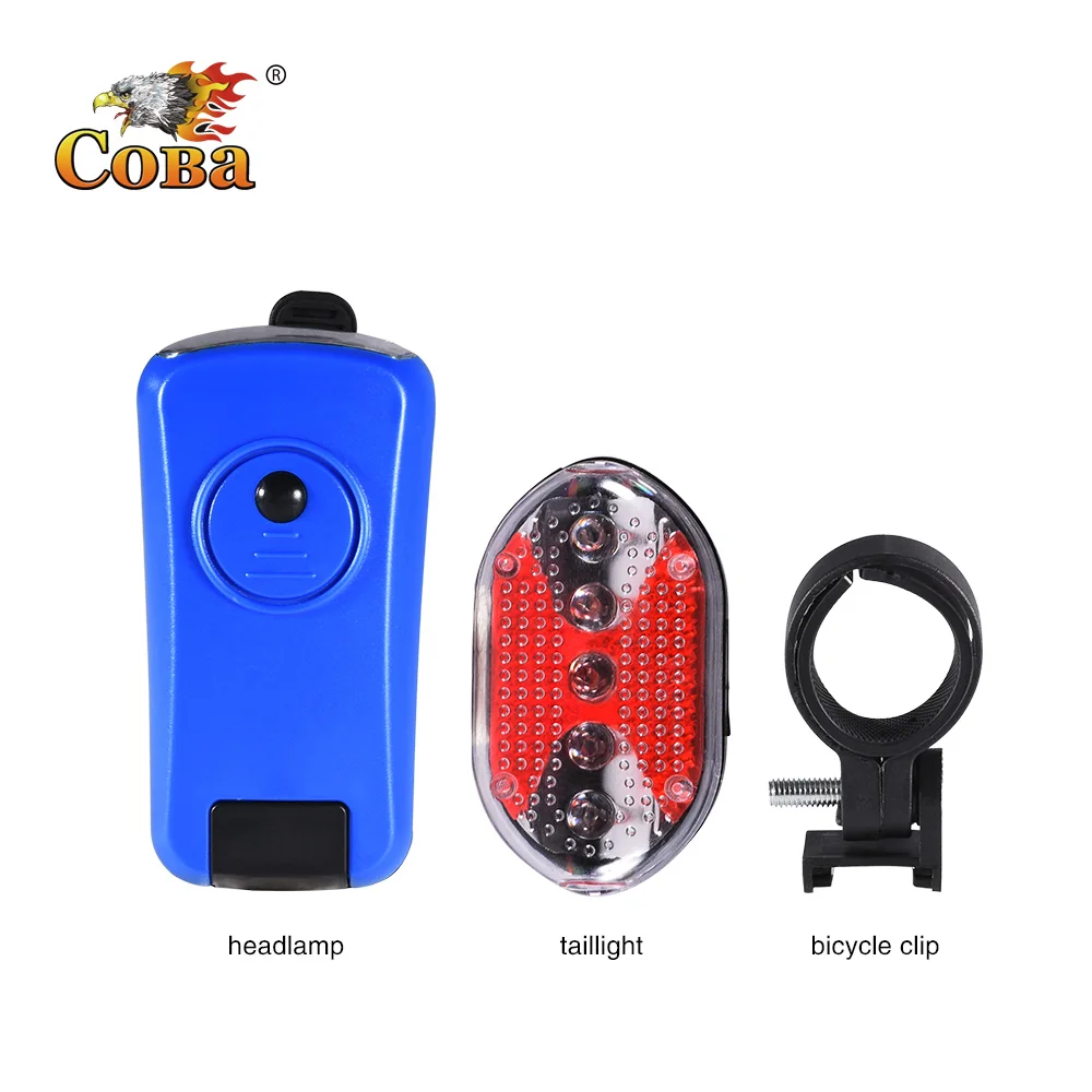 

Coba led bicycle light set multifunction bike flashlight head and back light set waterproof use AAA battery mini flash lamp