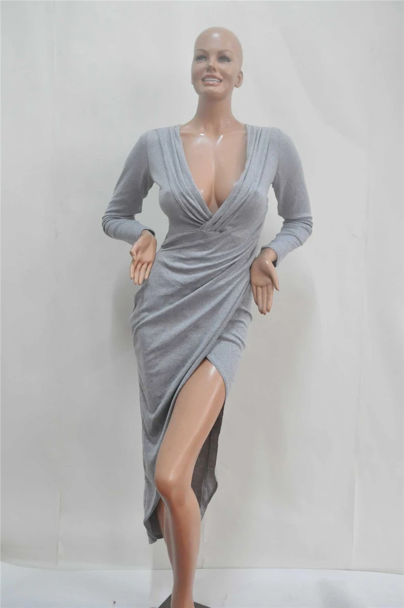 Sexy-Women-Dresses-2017-Fashion-Summer-Grey-Long-Dress-Solid-Long-sleeve-Lady-Dress-Girls-Vestidos