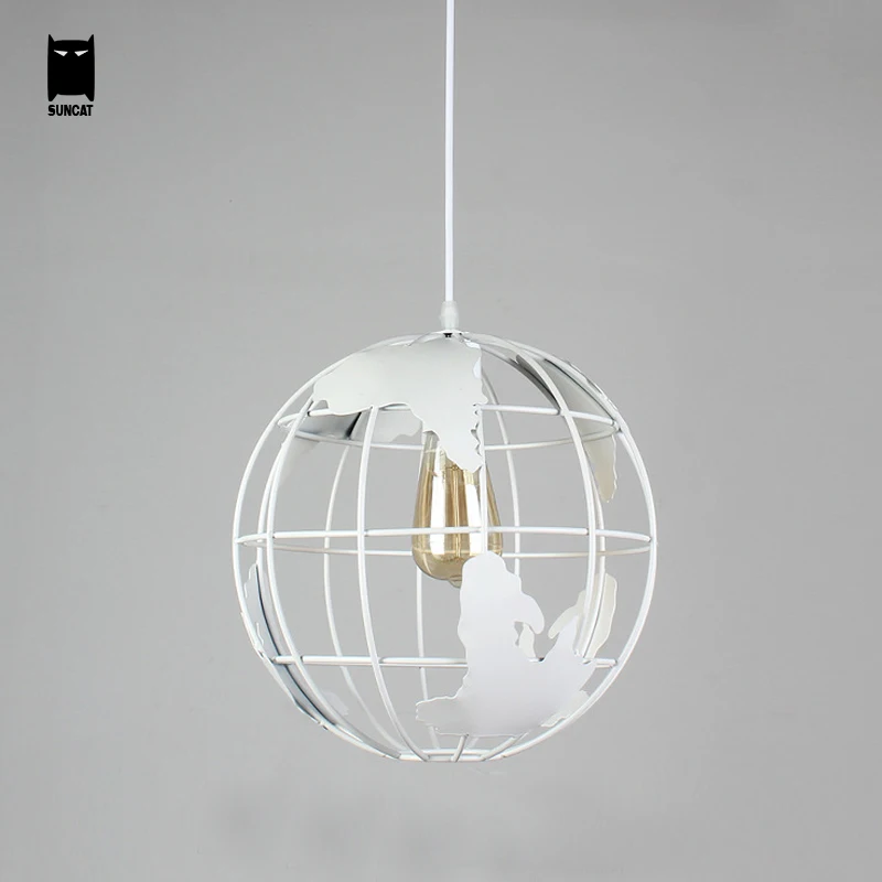 أبيض أسود حديد الأرض الإبداعية شنقا مصباح قلادة الإضاءة الحديثة الشمال بسيطة luminaria غرفة الطعام بار شرفة