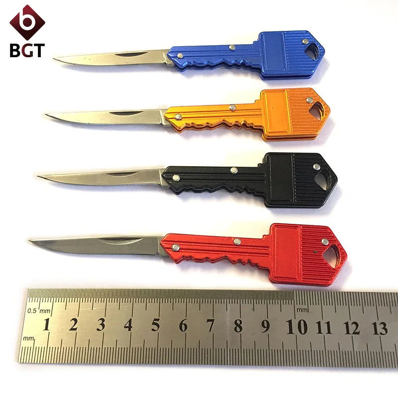 

Pocket Key Knife Stainless Steel Folding Knife Chain Gift Knives Mini Survival Knife For Fruit Peeler Camping & Decoration