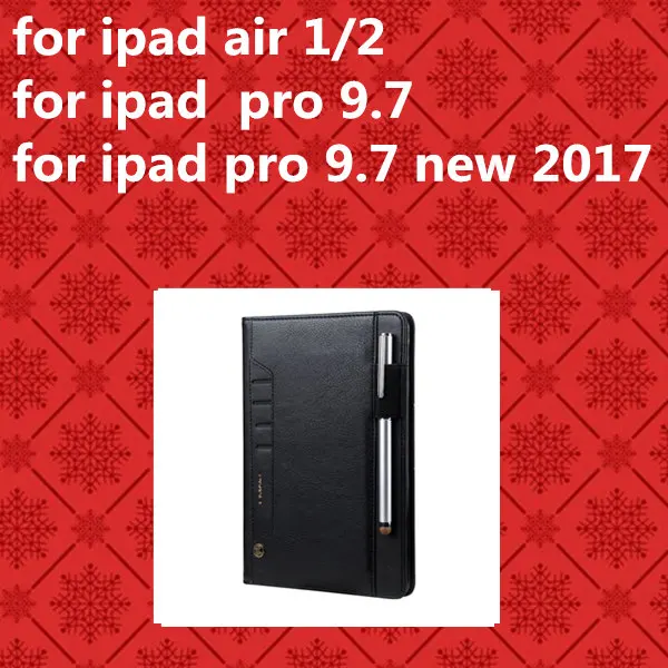 Кожаный чехол для ipad pro 11 дюймов 10,5 ''для ipad Mini 1, 2, 3, 4 для ipad 5 6 7 8 9 воздуха 1 2 pro 9,7 искусственная кожа полностью защищающий чехол - Цвет: 9.7inch Black