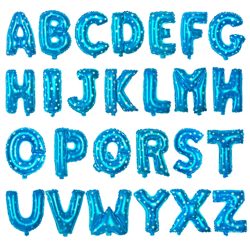 16Inch Blue pink Alphabet Letters Balloon Birthday Party Decorations