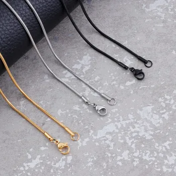 1.5mm Width Stainless Steel Snake Chain Female Rose Gold/Black Fashion Necklaces For Women Girls Chokers Long Chains