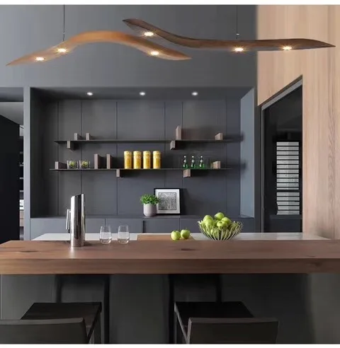 

Modern simple wooden Pendant lamps European Personality bar table chandelier art lightings Villa Dining room creative droplights