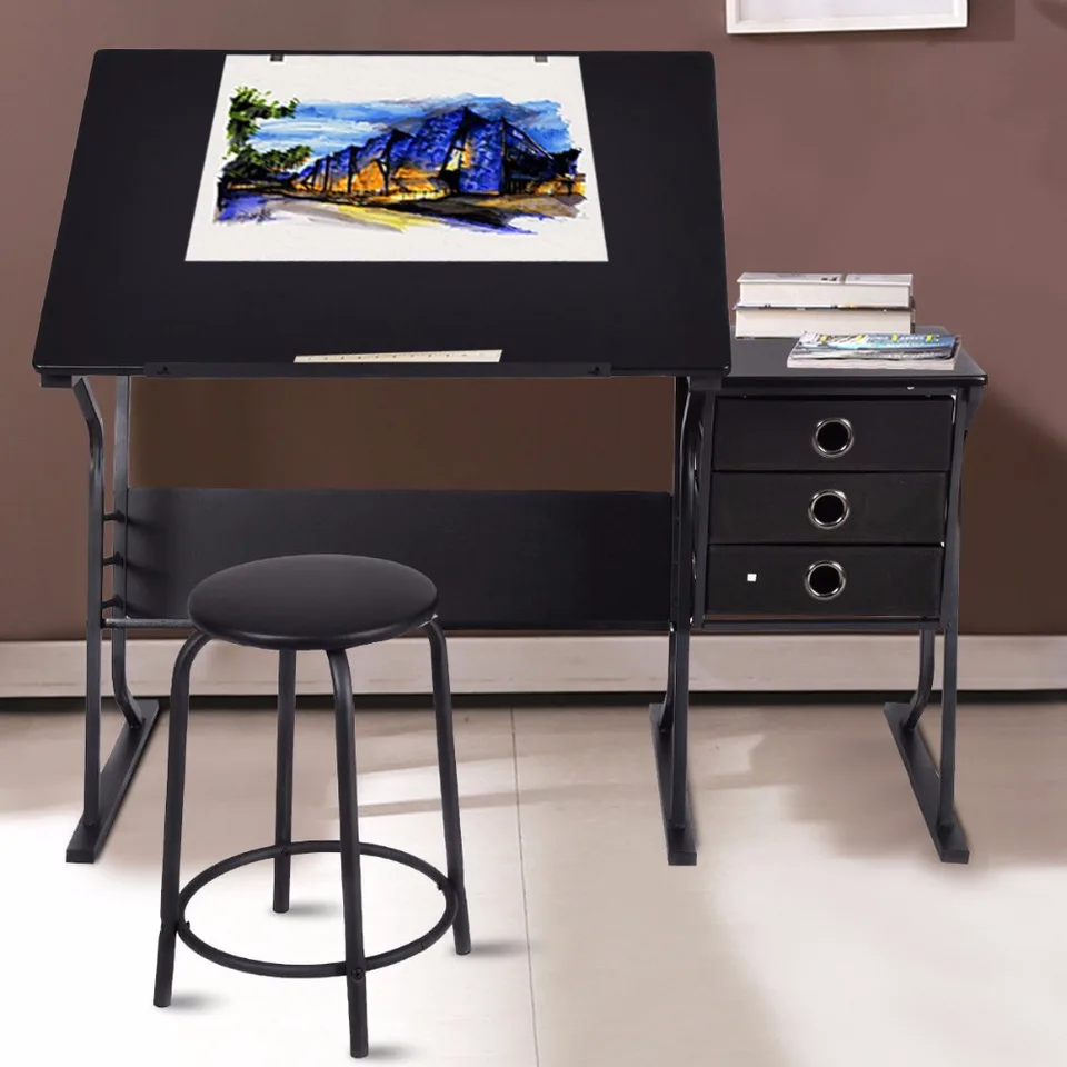 Giantex Drafting Table Modern Adjustable Drawing Desk Art Craft