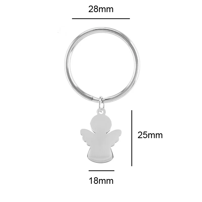 Angel Charm Metal Connection Key Ring Stainless Steel Keychains Pendant Key Fob Birthday Gifts for Friend 2018 New Best Wishes Angel Charm Metal Connection Key Ring Stainless Steel Keychains Pendant Key Fob Birthday Gifts for Friend 2018 New Best Wishes