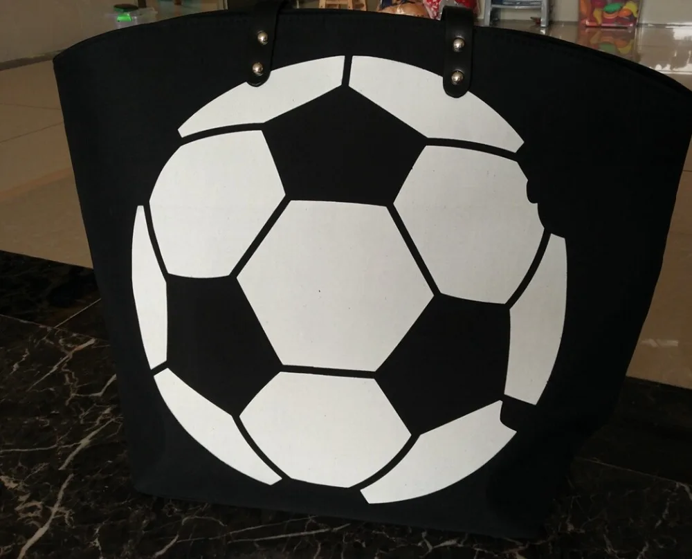Shopping Bag Black Yellow Softball White Baseball Jewelry Packaging Blanks Kids Cotton Canvas Sports Baseball Softball Tote Bag