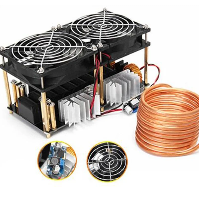 

1800W ZVS Induction Heater Induction Heating PCB Board High frequency Heating Machine Melted Metal + Coil Mayitr+ Crucible+Pump
